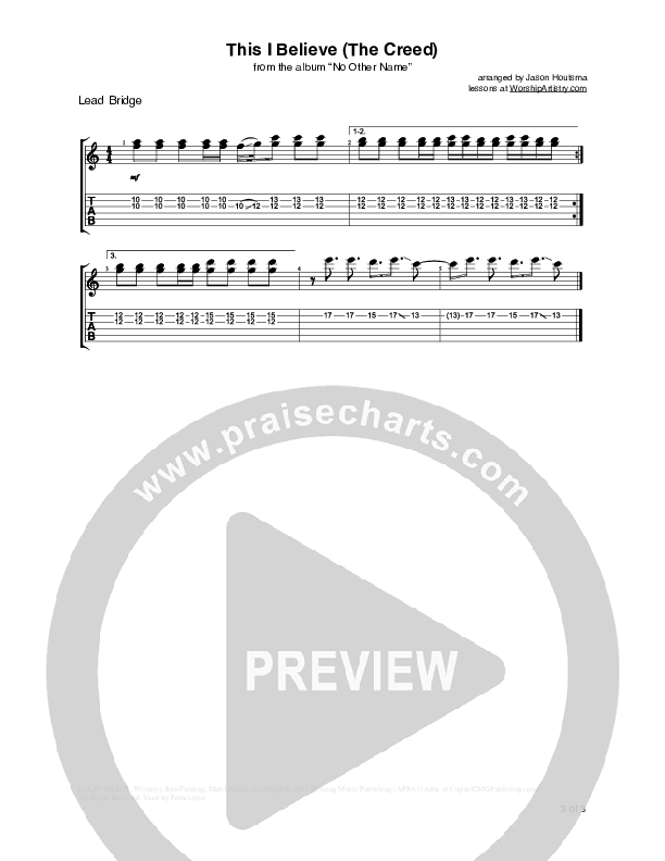 This I Believe (The Creed) Guitar Tab (Hillsong Worship)