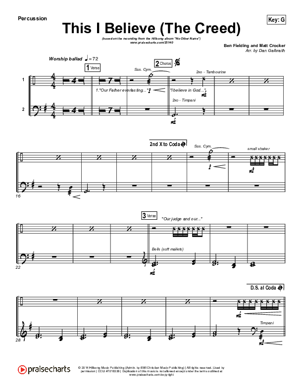 This I Believe (The Creed) Percussion (Hillsong Worship)