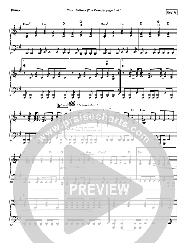 This I Believe (The Creed) Piano Sheet (Hillsong Worship)
