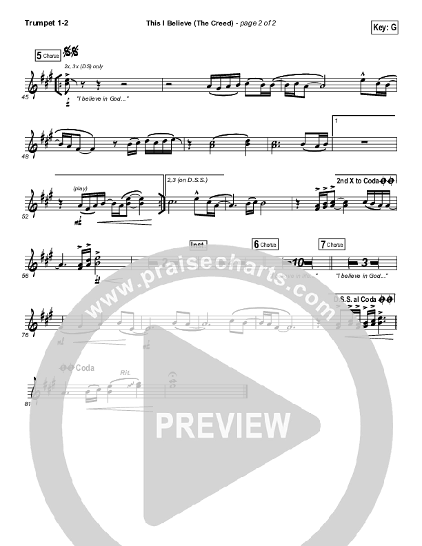 This I Believe (The Creed) Trumpet 1,2 (Hillsong Worship)