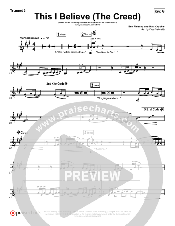 This I Believe (The Creed) Trumpet 1,2 (Hillsong Worship)