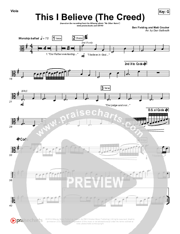 This I Believe (The Creed) Viola (Hillsong Worship)