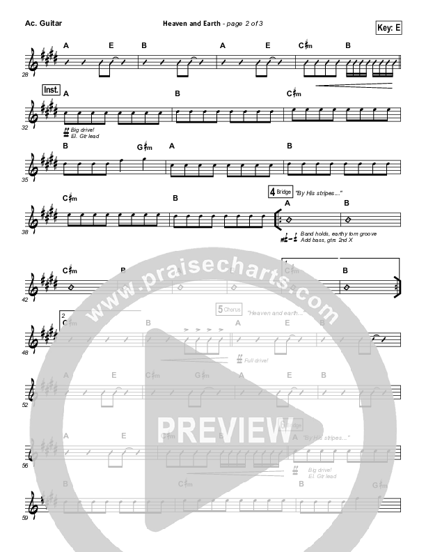 Heaven And Earth Acoustic Guitar (Hillsong Worship)