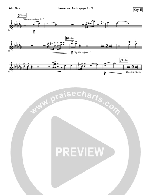 Heaven And Earth Alto Sax (Hillsong Worship)