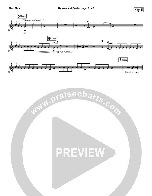 Heaven And Earth Bari Sax (Hillsong Worship)