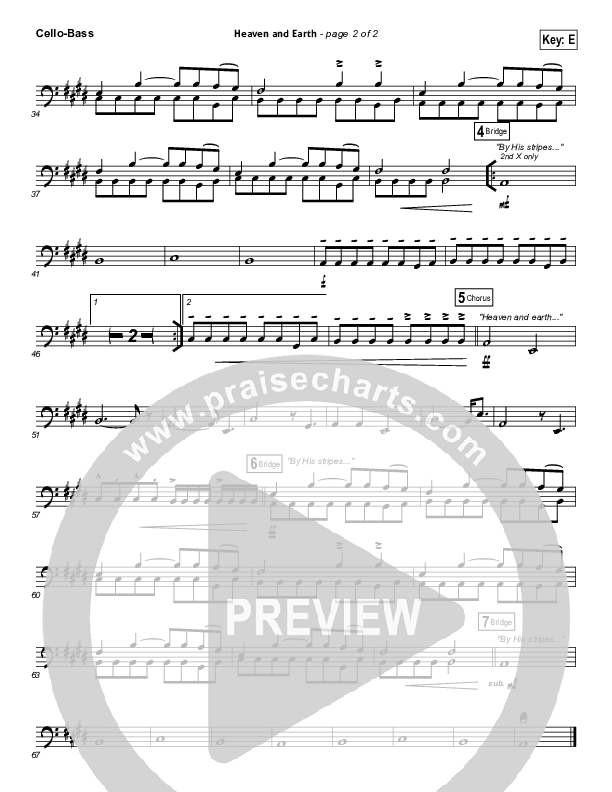 Heaven And Earth Cello/Bass (Hillsong Worship)