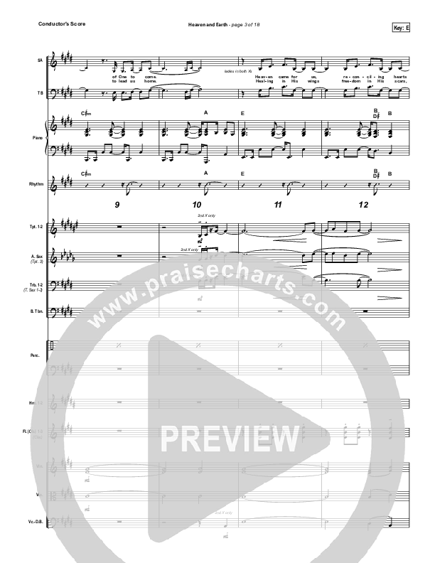 Heaven And Earth Conductor's Score (Hillsong Worship)