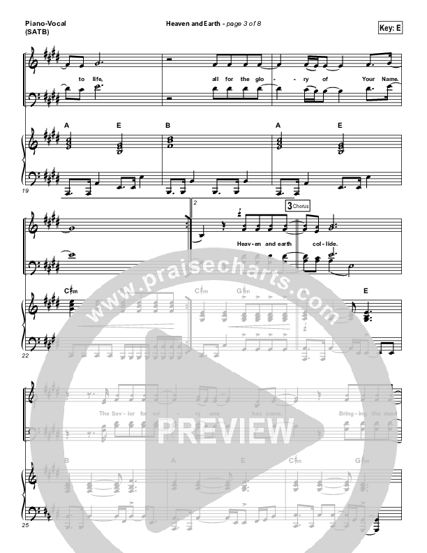 Heaven And Earth Piano/Vocal (SATB) (Hillsong Worship)