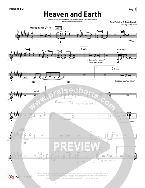 Heaven And Earth Brass Pack (Hillsong Worship)