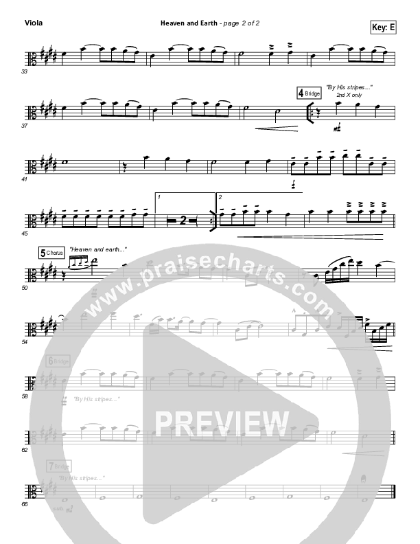 Heaven And Earth Viola (Hillsong Worship)