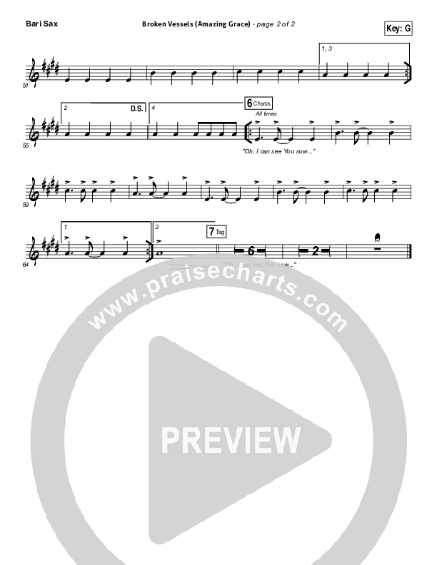 Broken Vessels (Amazing Grace) Bari Sax (Hillsong Worship)