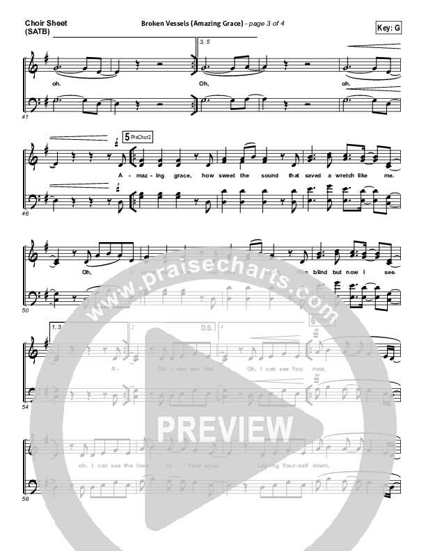 Broken Vessels Choir Sheet (SATB) (Hillsong Worship)