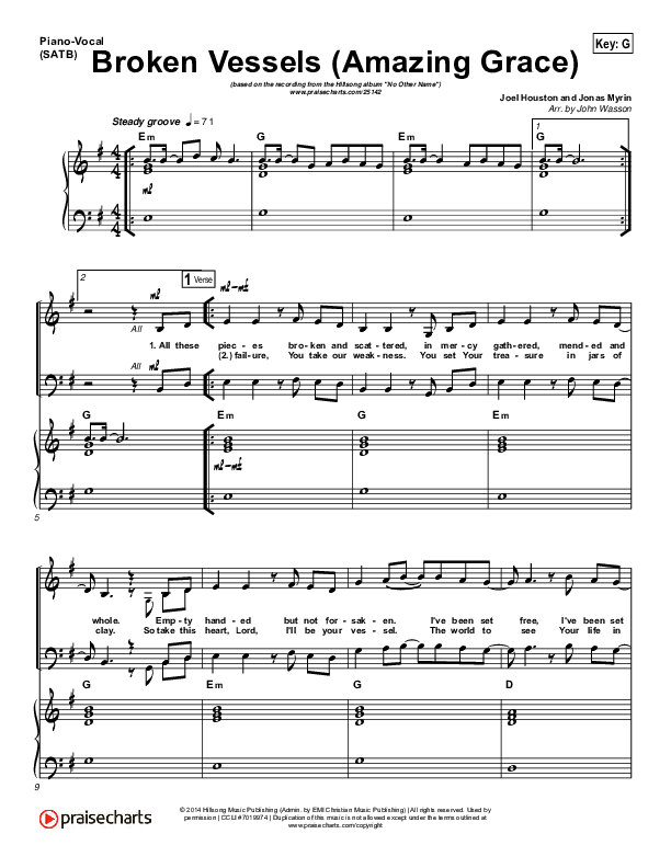 Broken Vessels Piano/Vocal & Lead (Hillsong Worship)