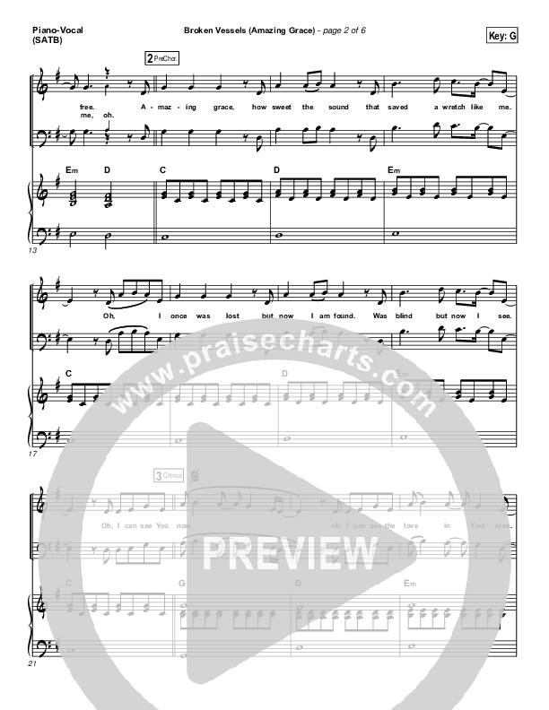 Broken Vessels Piano/Vocal (SATB) (Hillsong Worship)