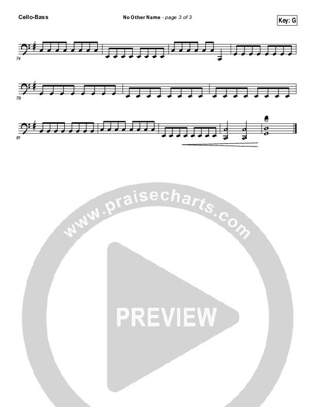 No Other Name Cello/Bass (Hillsong Worship)