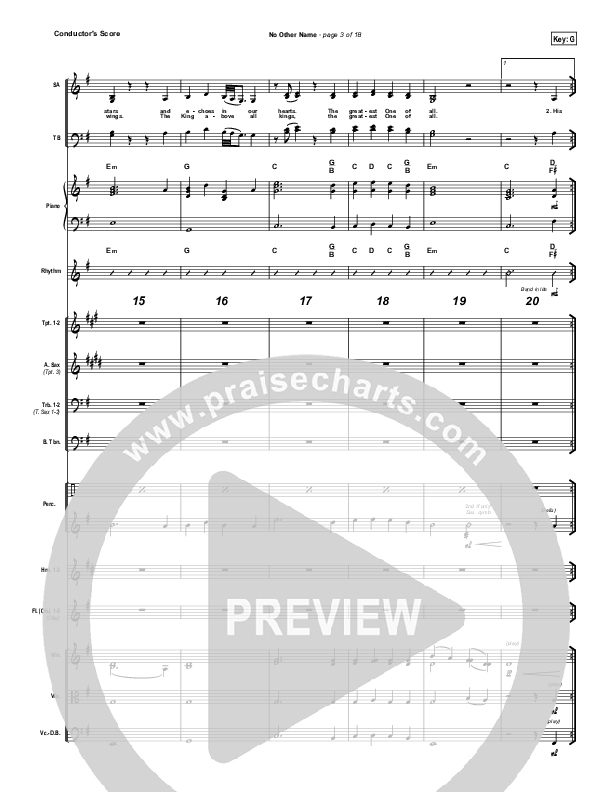 No Other Name Conductor's Score (Hillsong Worship)