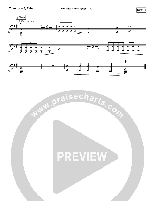 No Other Name Trombone 3/Tuba (Hillsong Worship)
