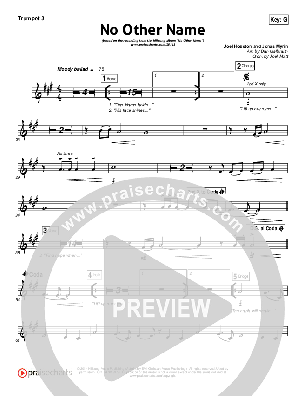 No Other Name Trumpet 3 (Hillsong Worship)