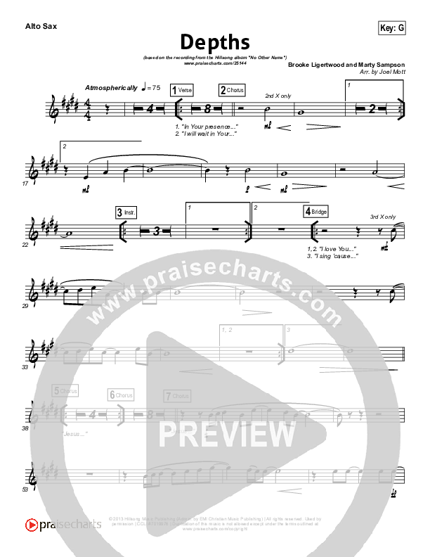 Depths Alto Sax (Hillsong Worship)