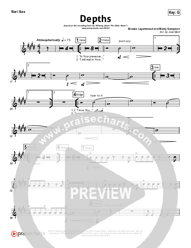 Depths Bari Sax (Hillsong Worship)
