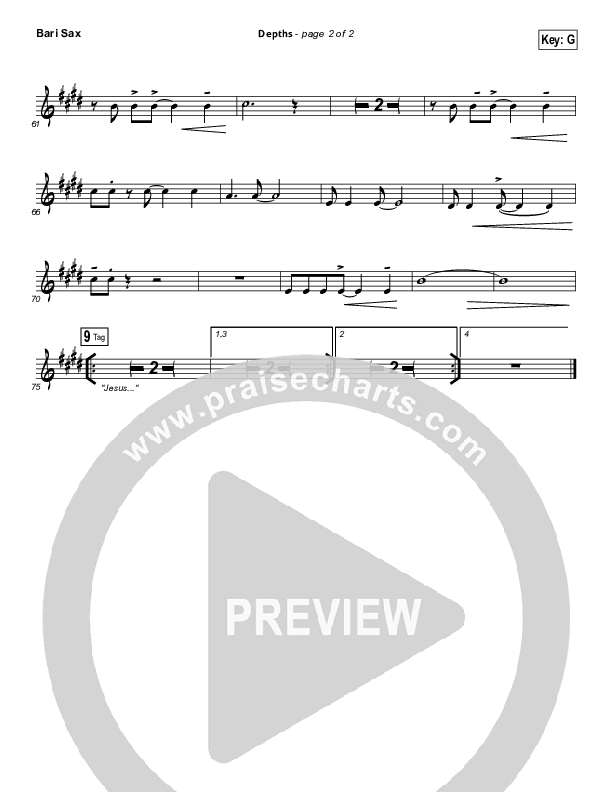 Depths Bari Sax (Hillsong Worship)