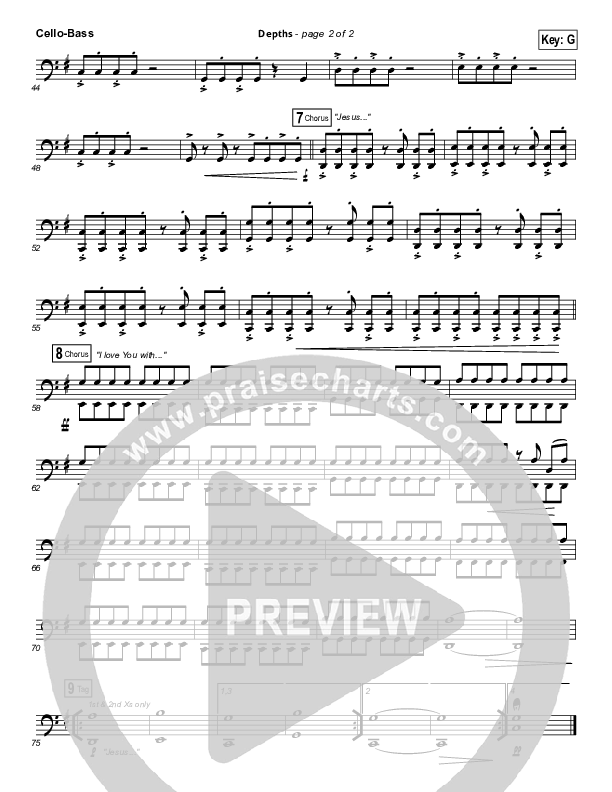 Depths Cello/Bass (Hillsong Worship)