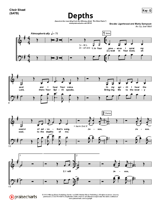 Depths Choir Vocals (SATB) (Hillsong Worship)