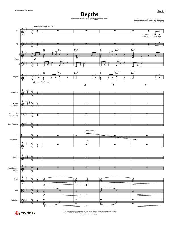 Depths Conductor's Score (Hillsong Worship)