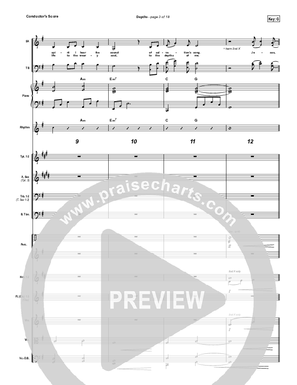 Depths Conductor's Score (Hillsong Worship)