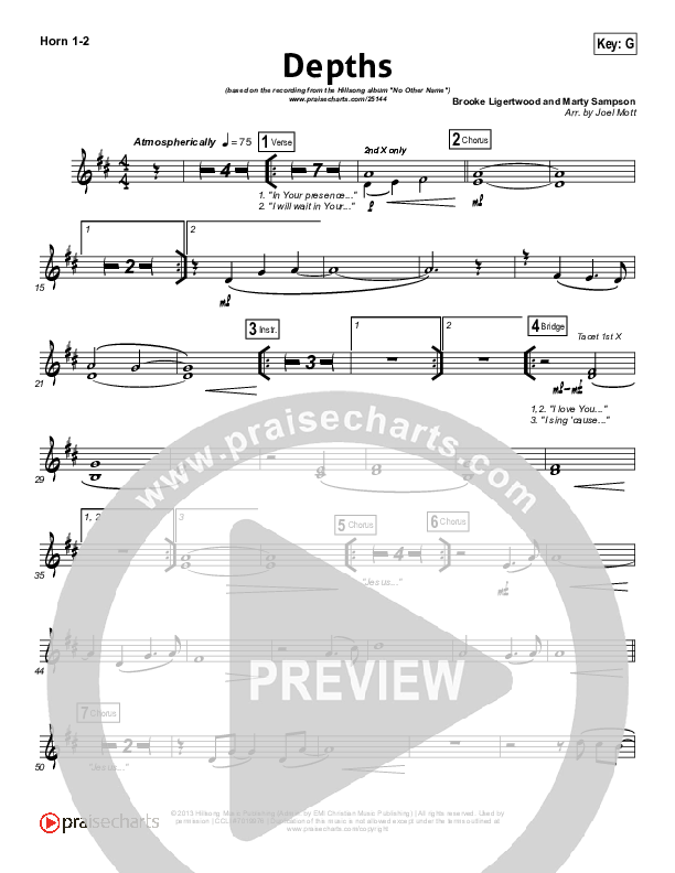 Depths Brass Pack (Hillsong Worship)