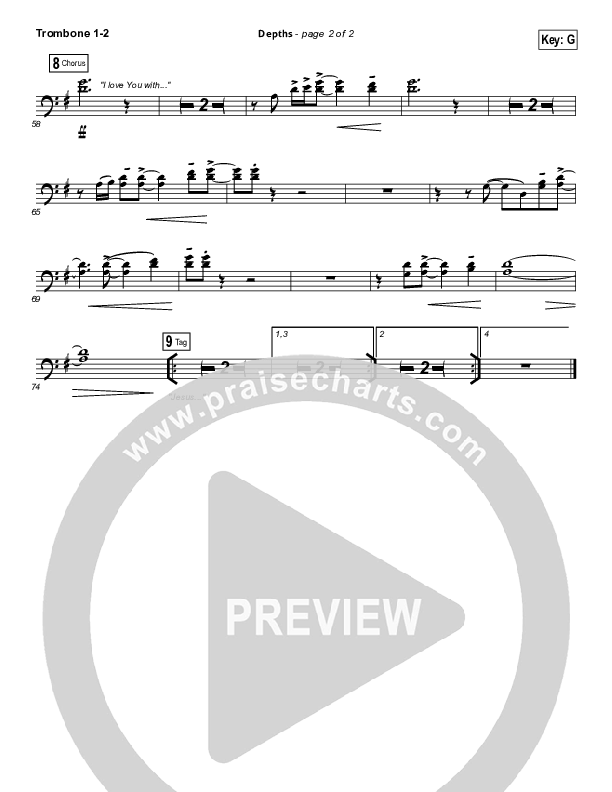 Depths Trombone 1/2 (Hillsong Worship)