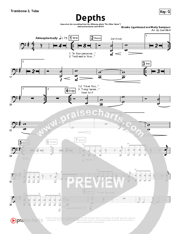 Depths Trombone 3/Tuba (Hillsong Worship)