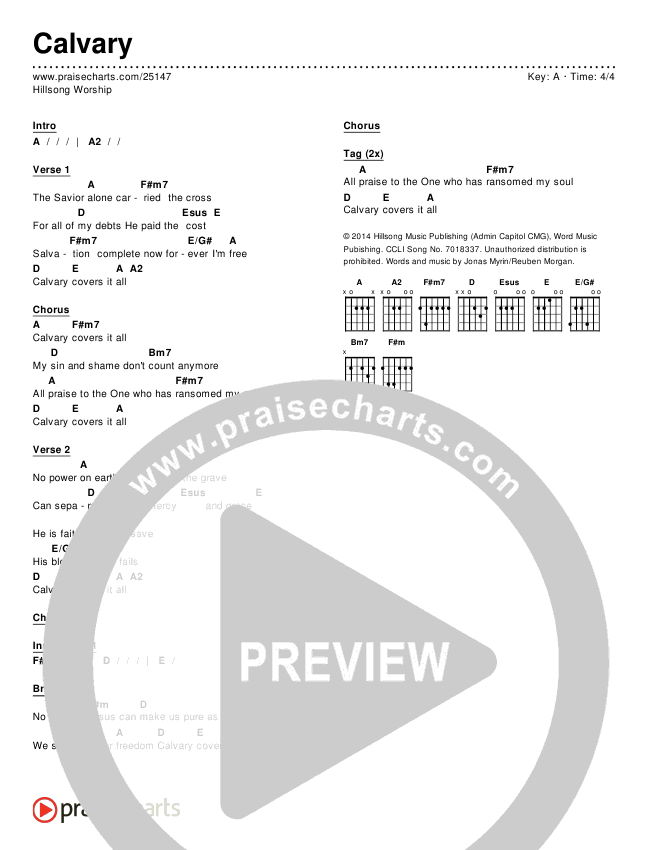 Calvary Chords & Lyrics (Hillsong Worship)