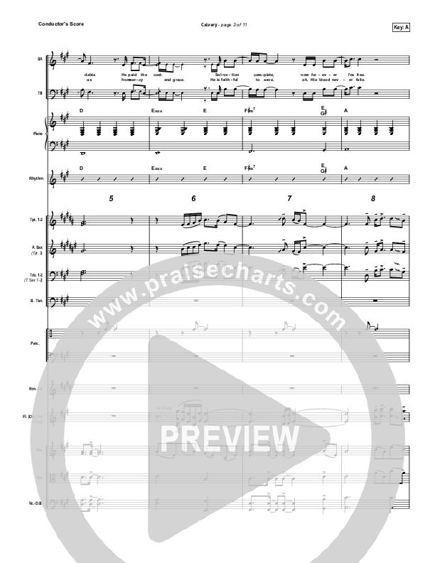 Calvary Conductor's Score (Hillsong Worship)