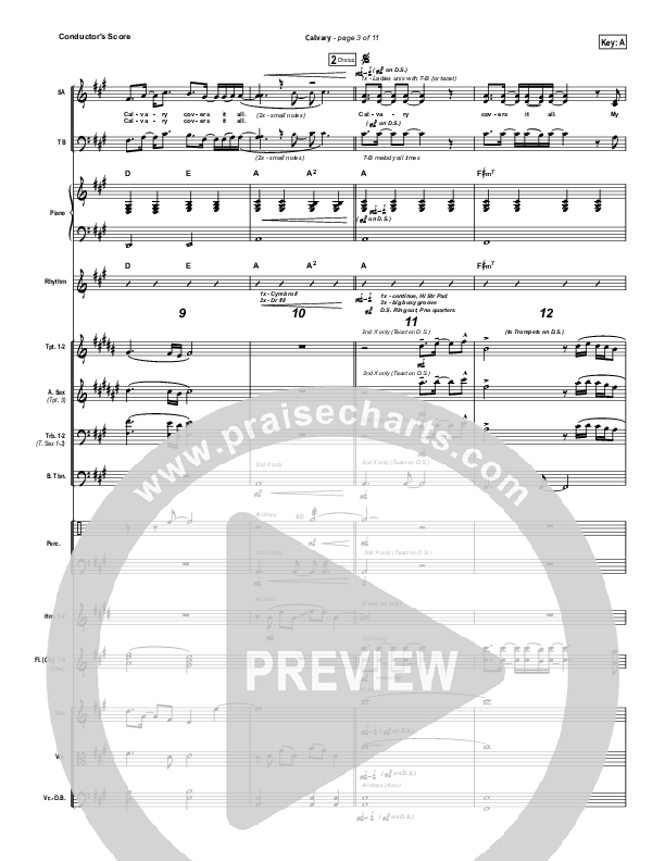 Calvary Conductor's Score (Hillsong Worship)