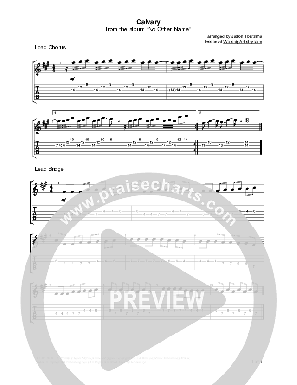 Calvary Guitar Tab (Hillsong Worship)