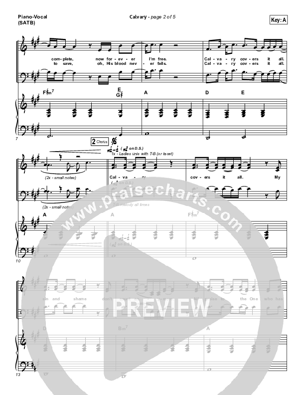 Calvary Piano/Vocal (SATB) (Hillsong Worship)