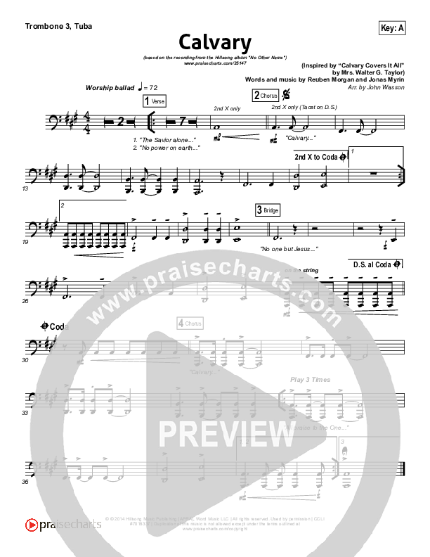 Calvary Trombone 3/Tuba (Hillsong Worship)