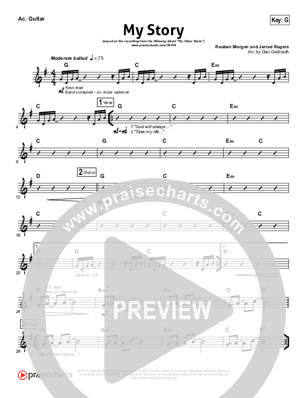 My Story Rhythm Chart (Hillsong Worship)