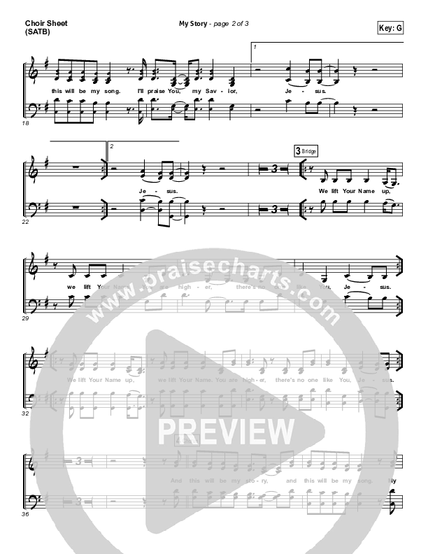 My Story Choir Sheet (SATB) (Hillsong Worship)