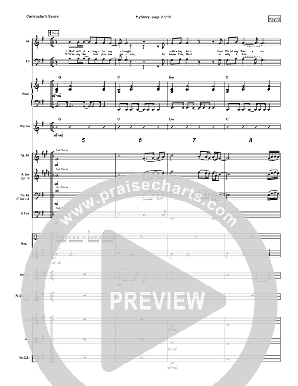 My Story Conductor's Score (Hillsong Worship)