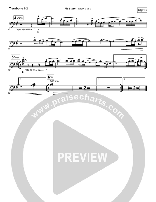 My Story Trombone 1/2 (Hillsong Worship)