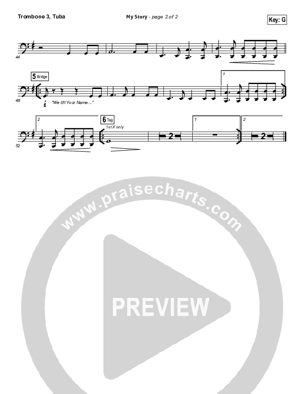 My Story Trombone 3/Tuba (Hillsong Worship)