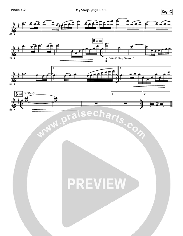 My Story Violin 1/2 (Hillsong Worship)