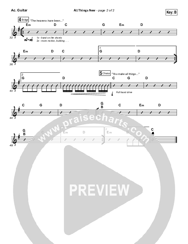 All Things New Acoustic Guitar (Hillsong Worship)