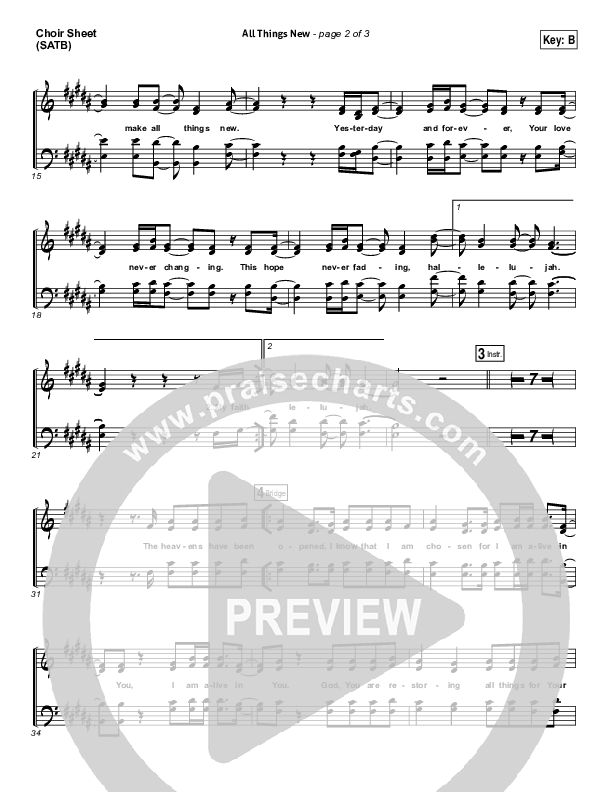 All Things New Choir Vocals (SATB) (Hillsong Worship)