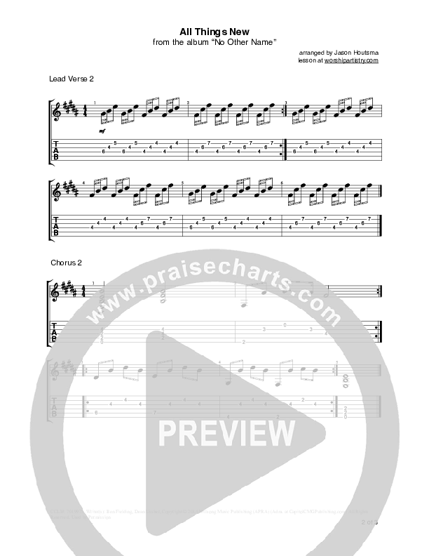 All Things New Guitar Tab (Hillsong Worship)