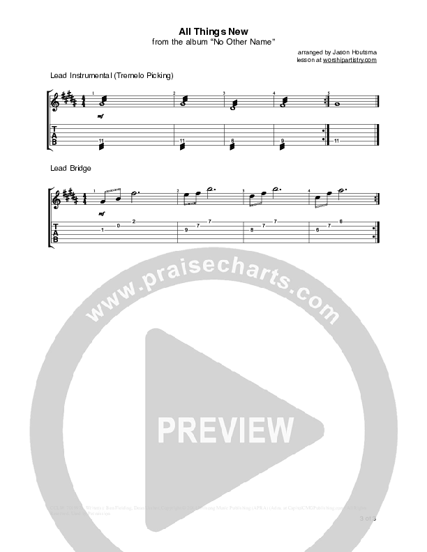 All Things New Guitar Tab (Hillsong Worship)
