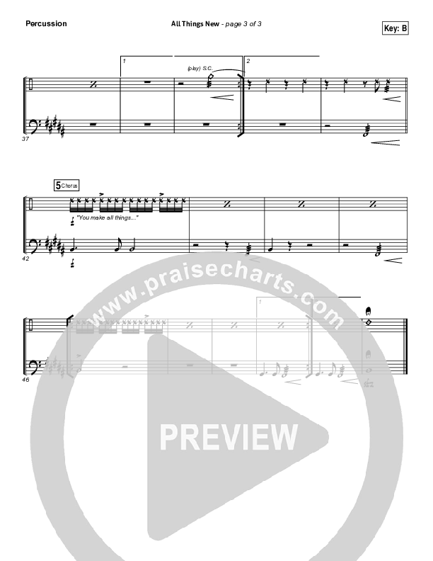 All Things New Percussion (Hillsong Worship)