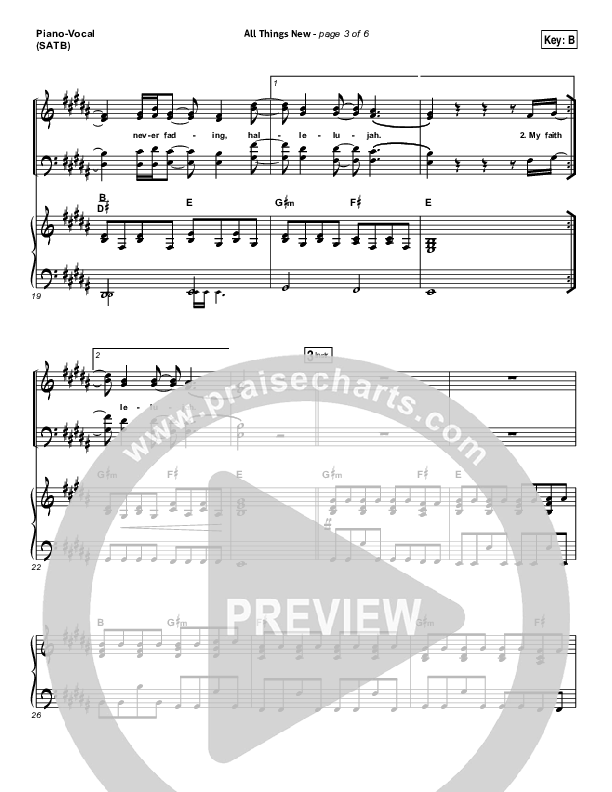 All Things New Piano/Vocal (SATB) (Hillsong Worship)